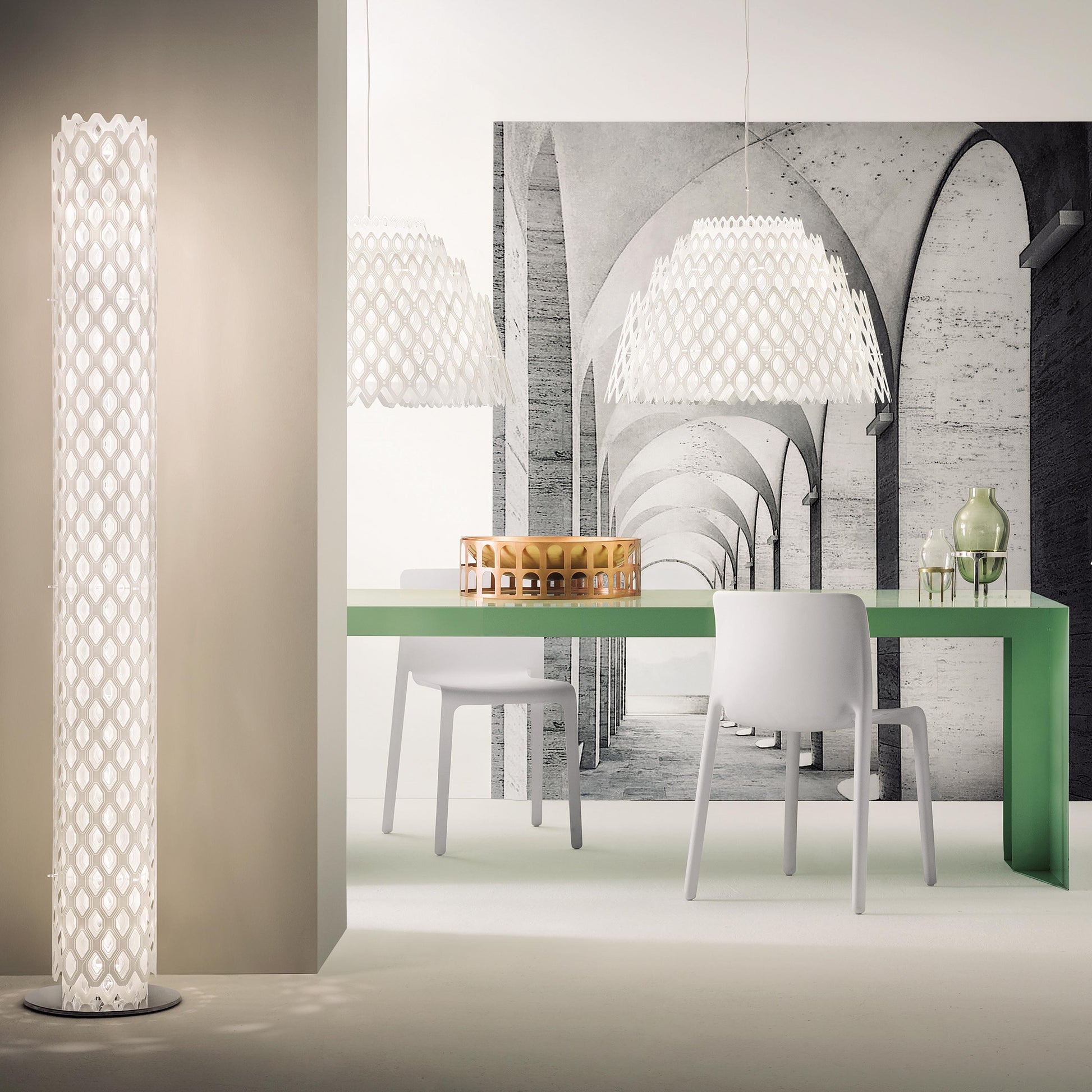 Charlotte Floor Lamp in dining room.