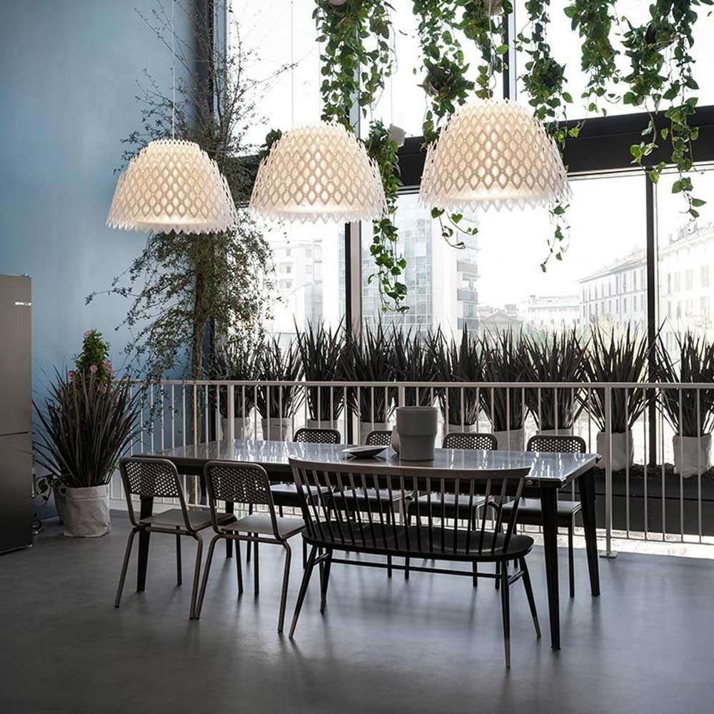 Charlotte Half Pendant Light in living room.