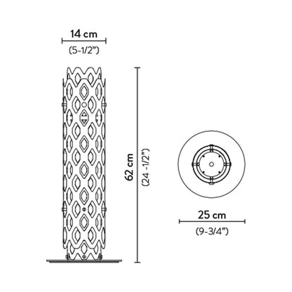 Charlotte Outdoor LED Path Light - line drawing.