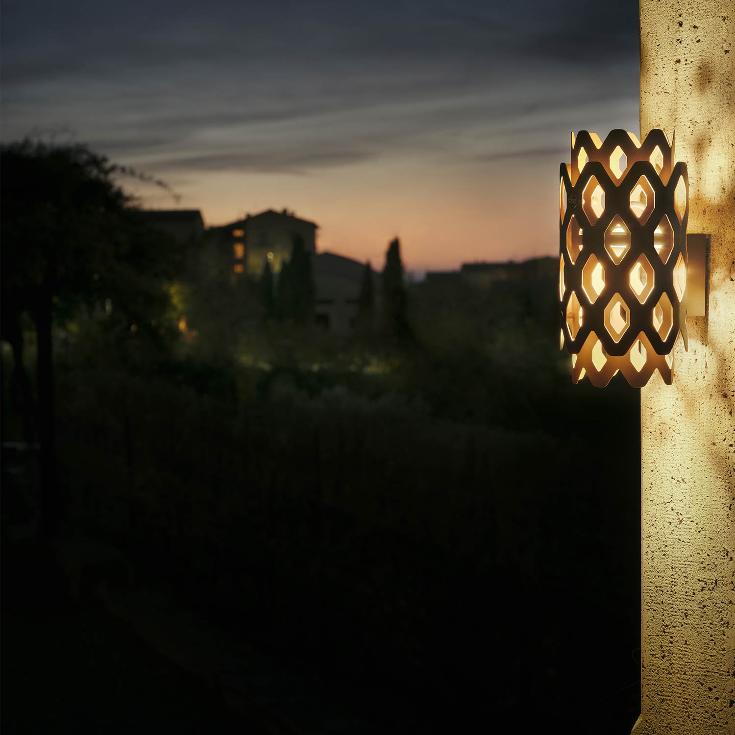 Charlotte Outdoor LED Wall Light in Outsite Area.