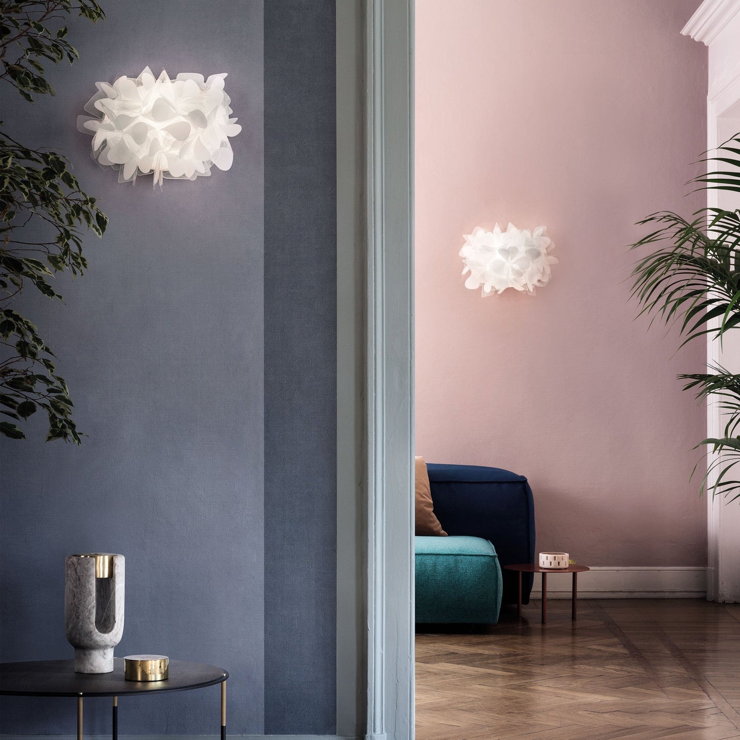 Clizia Mama Non Mama LED Flush Mount Ceiling Light in living room.