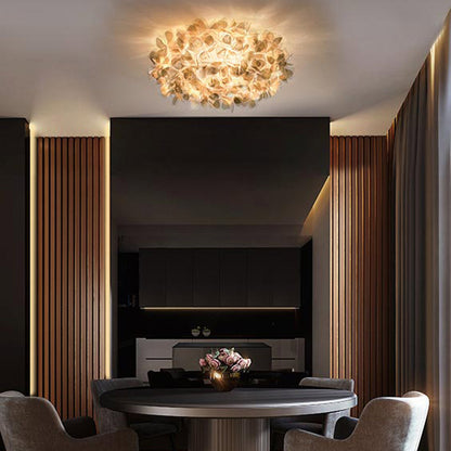 Clizia Mama Non Mama LED Flush Mount Ceiling Light in dining room.