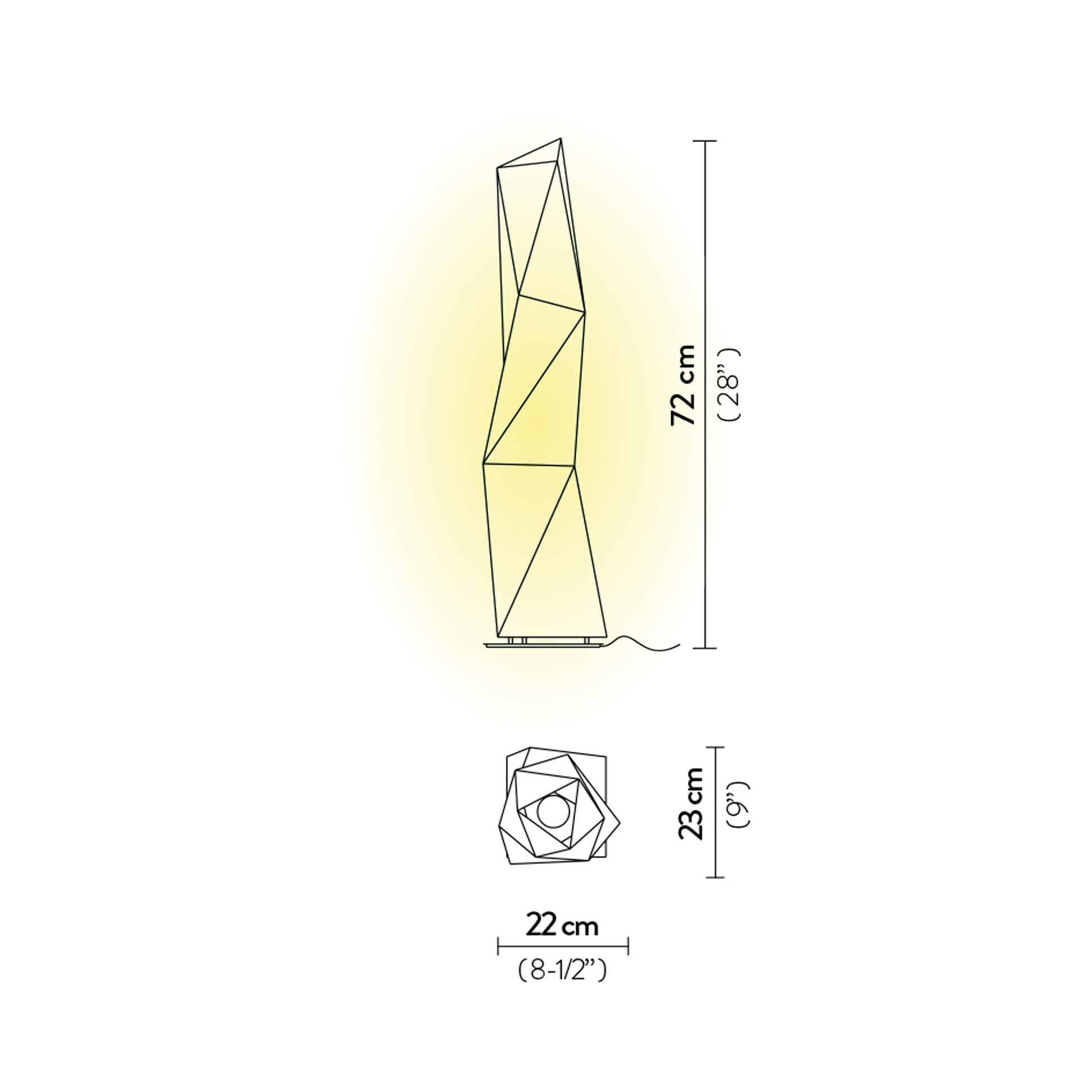 Diamond Floor Lamp - line drawing.
