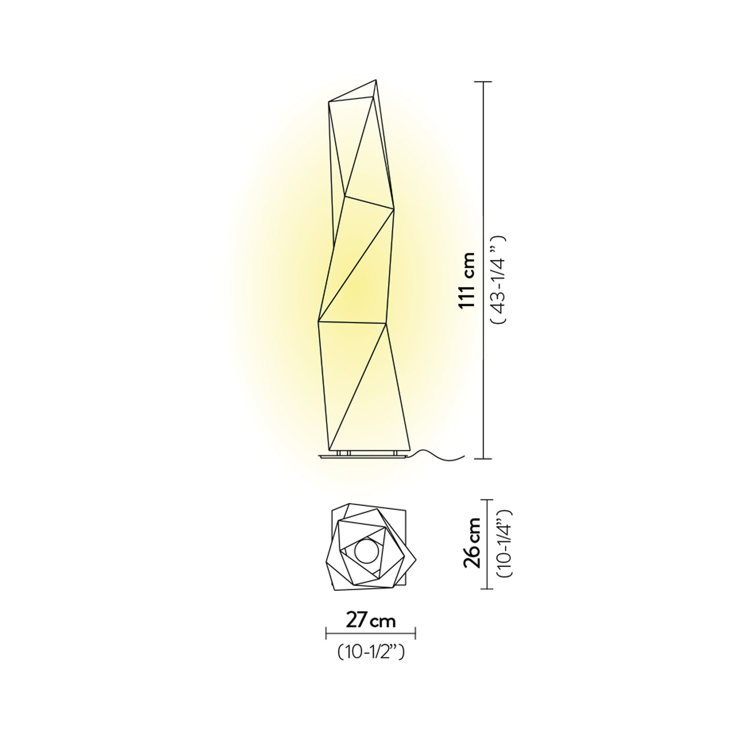 Diamond Floor Lamp - line drawing.