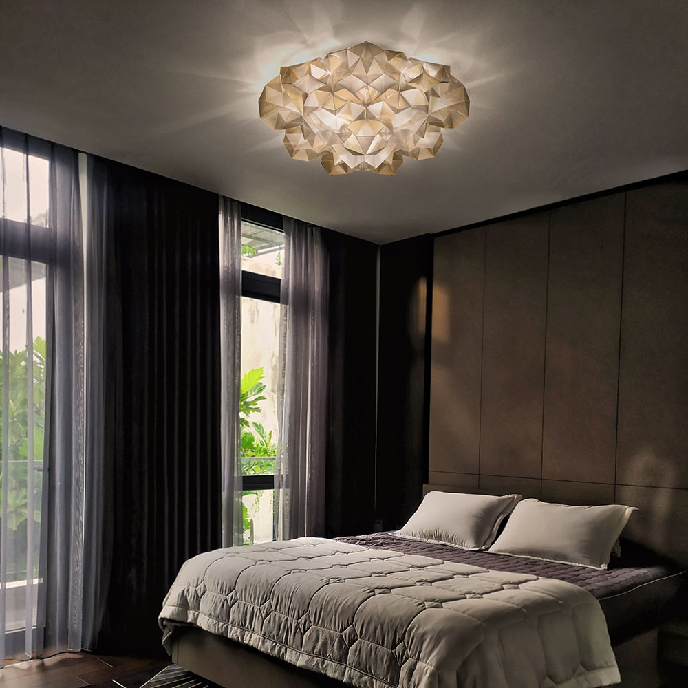 Drusa Ceiling / Wall Light in bedroom.