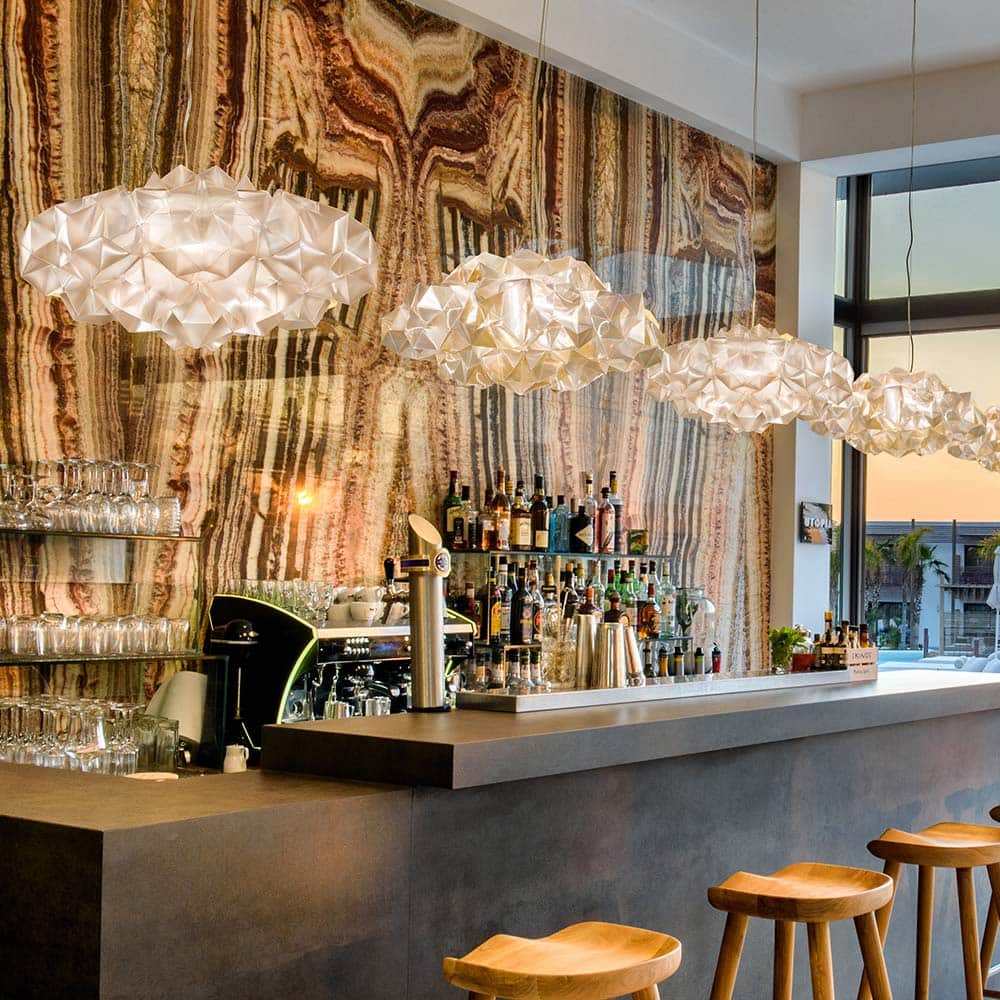 Drusa Pendant Light in bar.