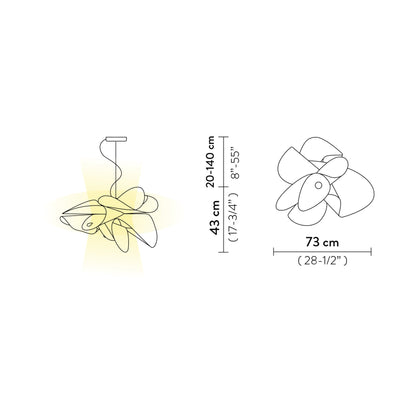 Etoile LED Pendant Light - line drawing.