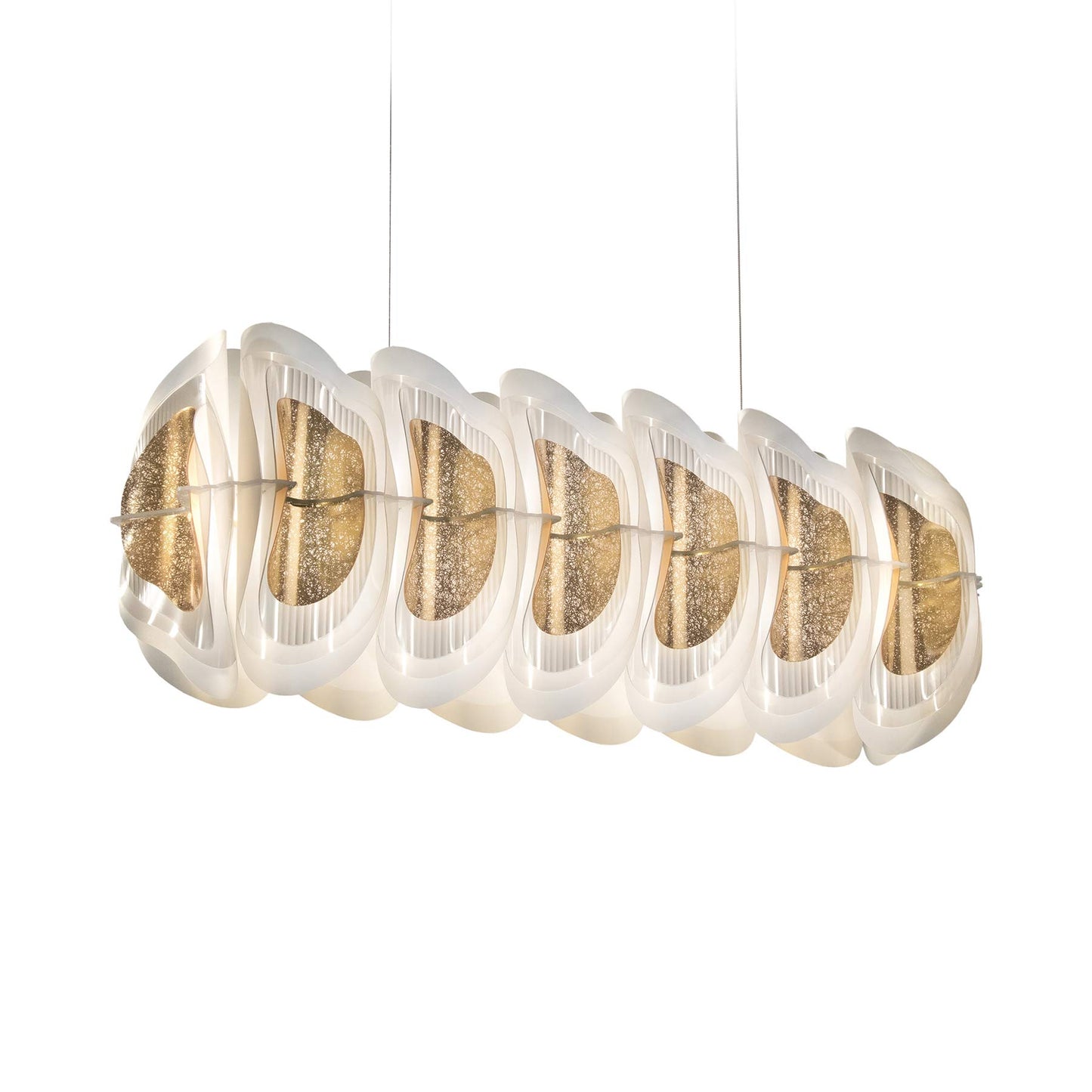 Fiordlys Linear LED Pendant Light in Gold.