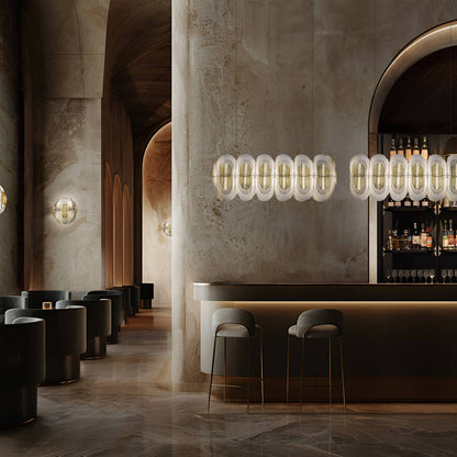 Fiordlys Linear LED Pendant Light in lounge bar.