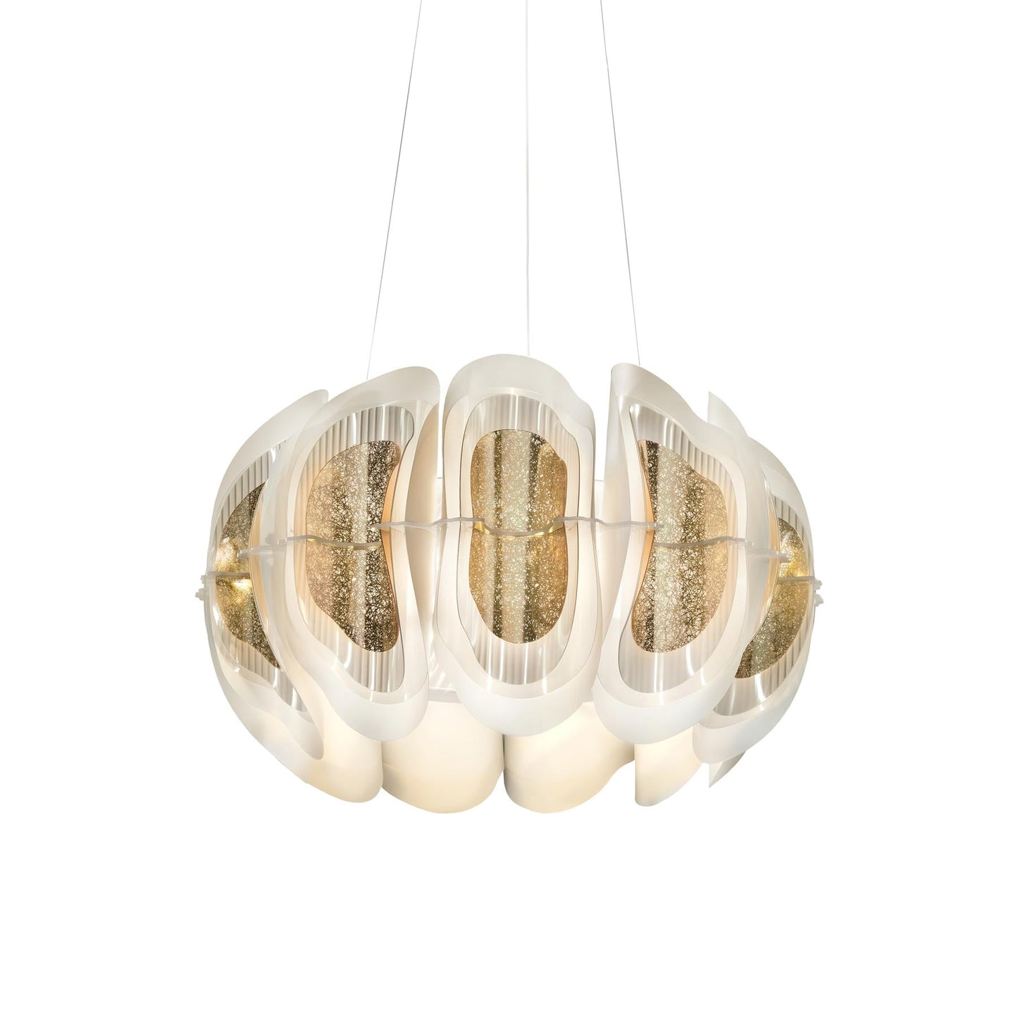 Fiordlys Round LED Pendant Light in Gold.