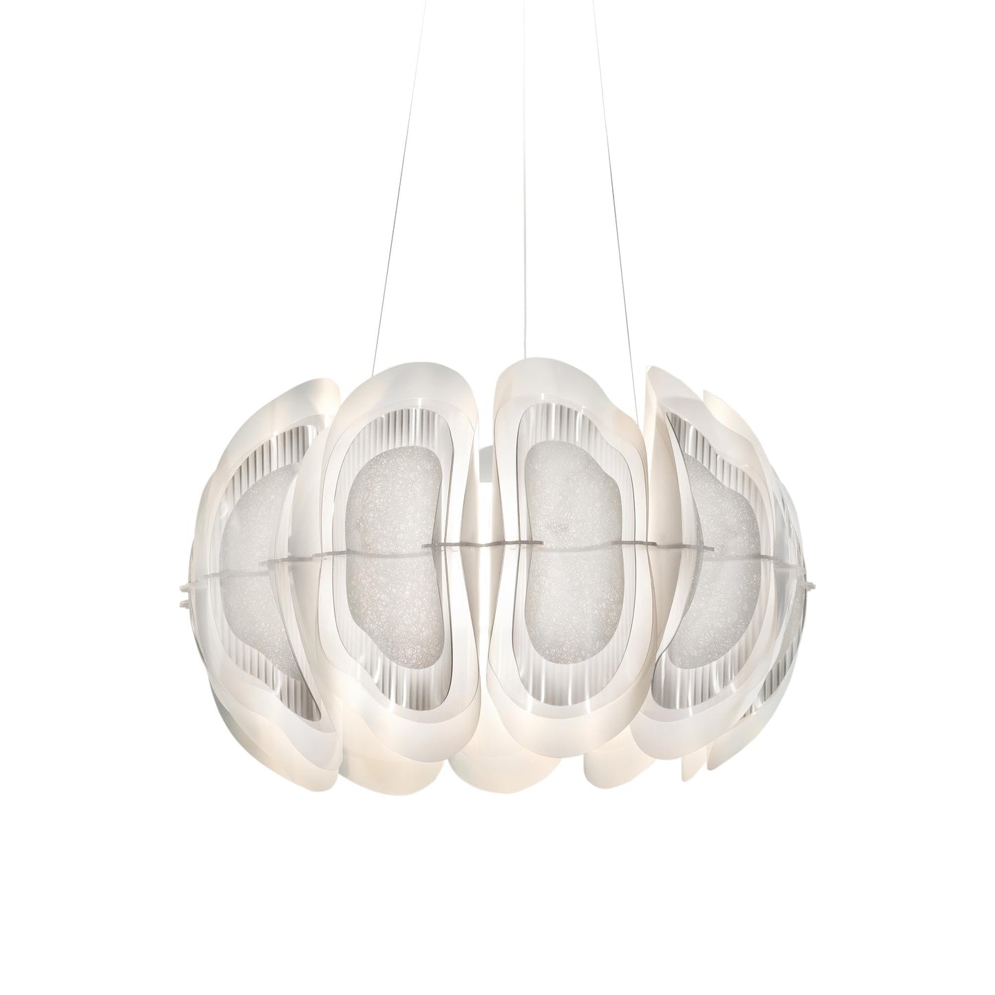 Fiordlys Round LED Pendant Light in White.