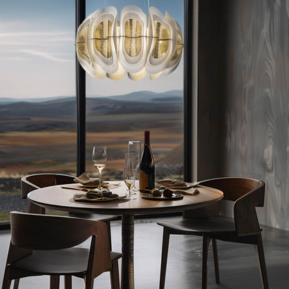 Fiordlys Round LED Pendant Light dining room.
