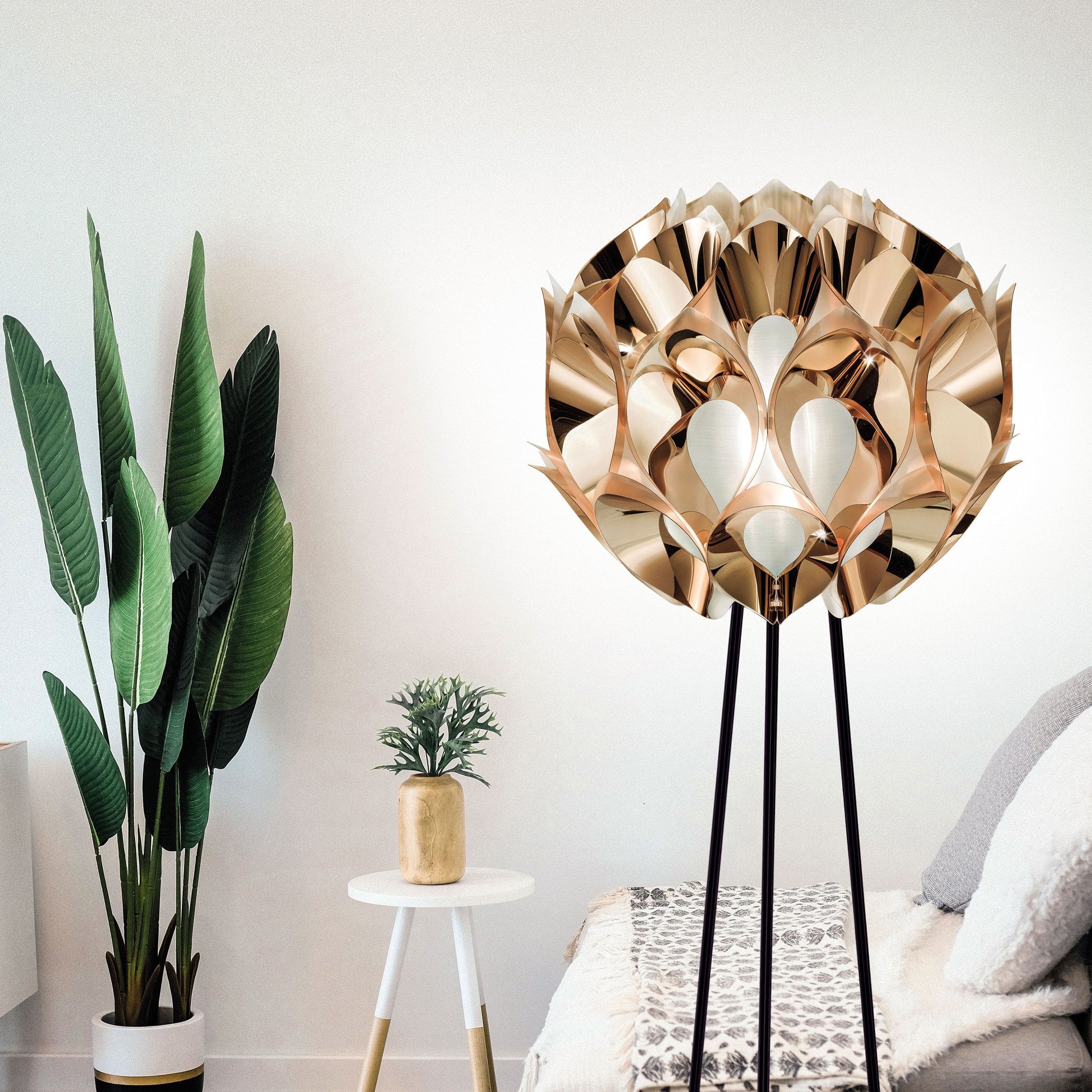 Flora LED Floor Lamp in living room.