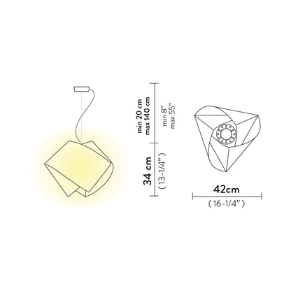 Gemmy Prisma Pendant Light - line drawing.