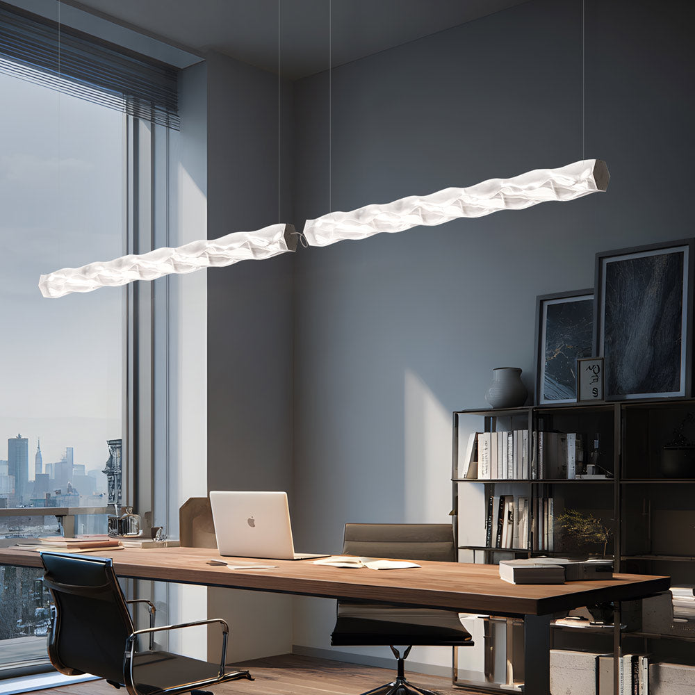 Hugo Architectural LED Linear Suspension Light in office.
