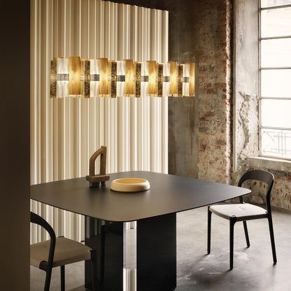 La Lollo LED Linear Pendant Light in living room.