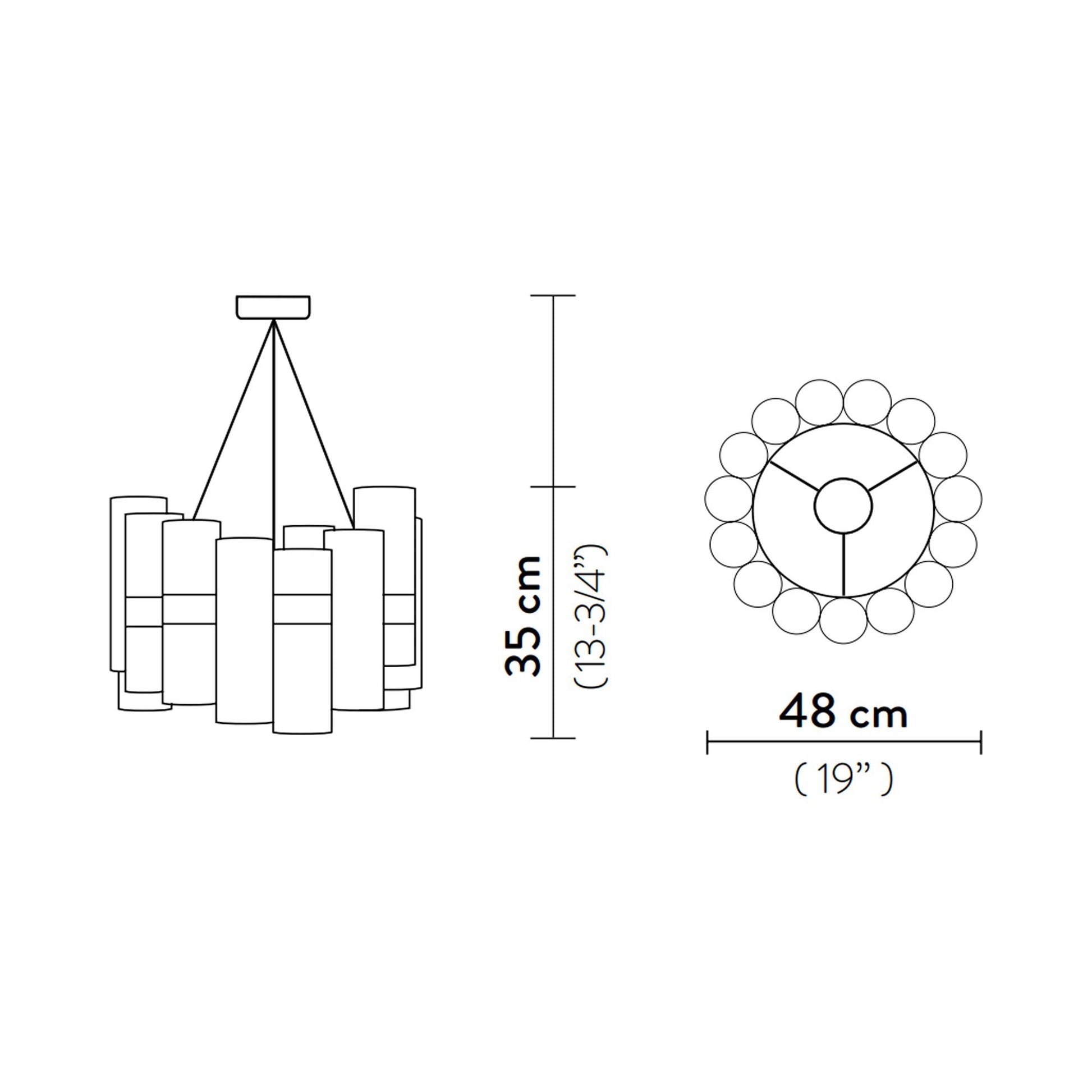 La Lollo LED Pendant Light - line drawing.
