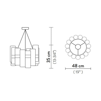La Lollo LED Pendant Light - line drawing.