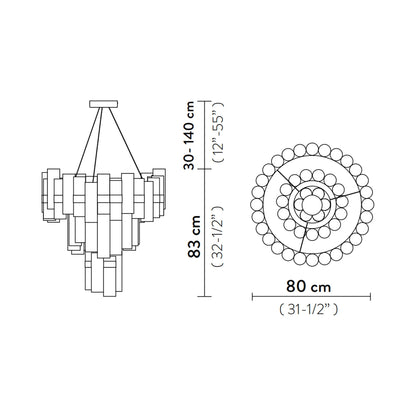La Lollo LED Pendant Light - line drawing.