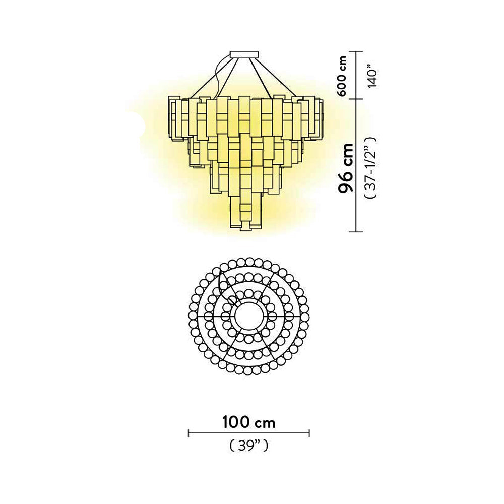 La Lollona LED Pendant Light - line drawing.