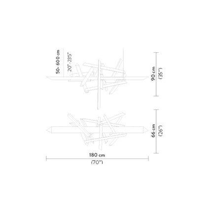 La Traviata LED Pendant Light - line drawing.