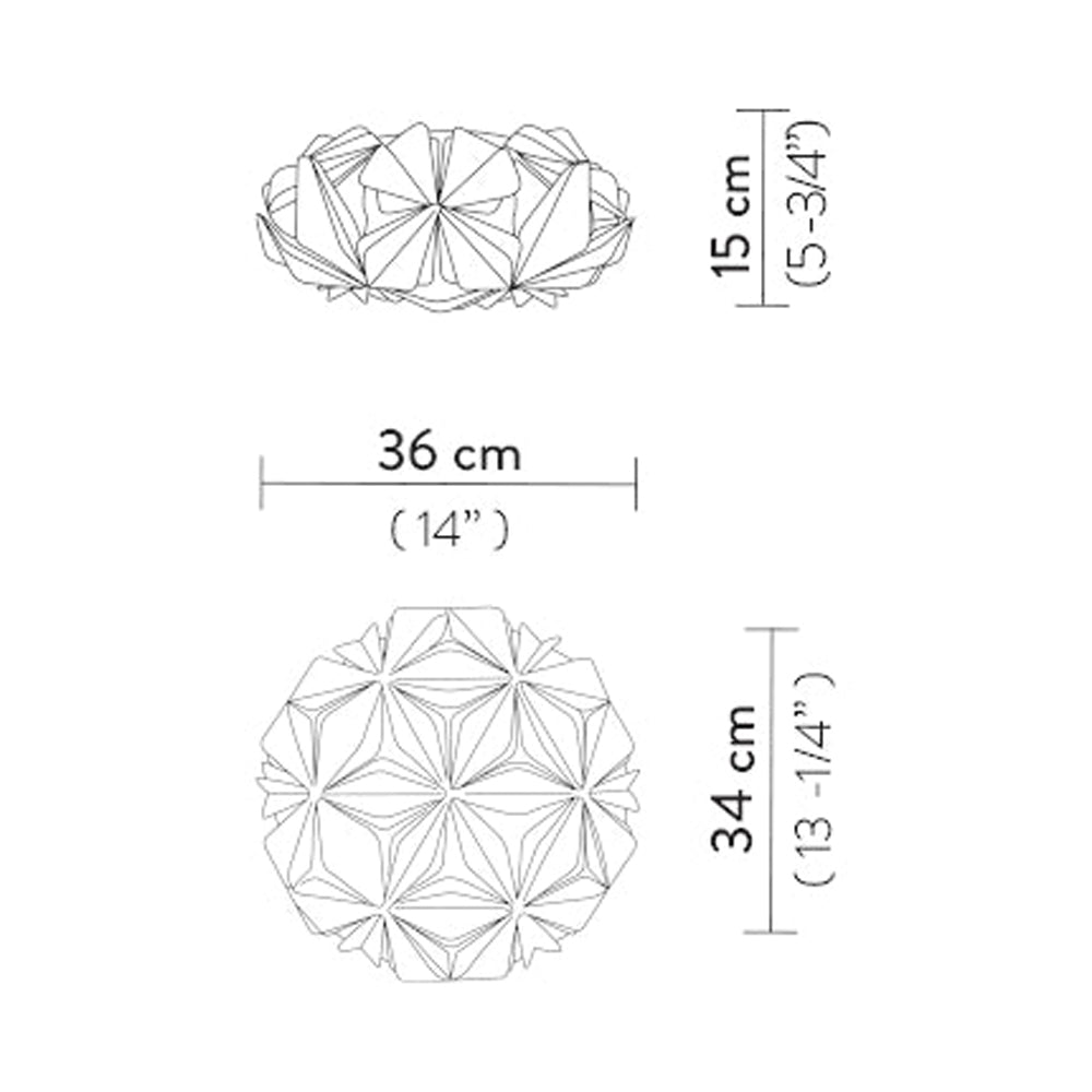 La Vie LED Ceiling / Wall Light - line drawing.