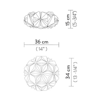 La Vie LED Ceiling / Wall Light - line drawing.