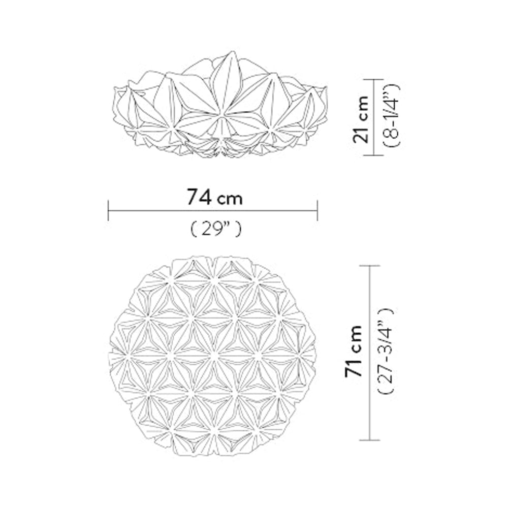 La Vie LED Ceiling / Wall Light - line drawing.