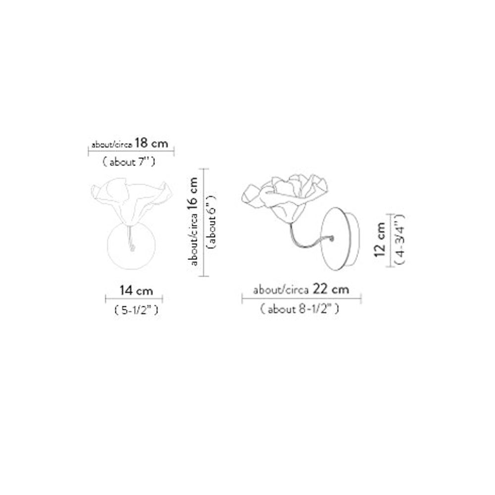 Lafleur Wall Light - line drawing.