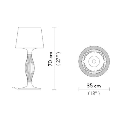Liza Table Lamp - line drawing.