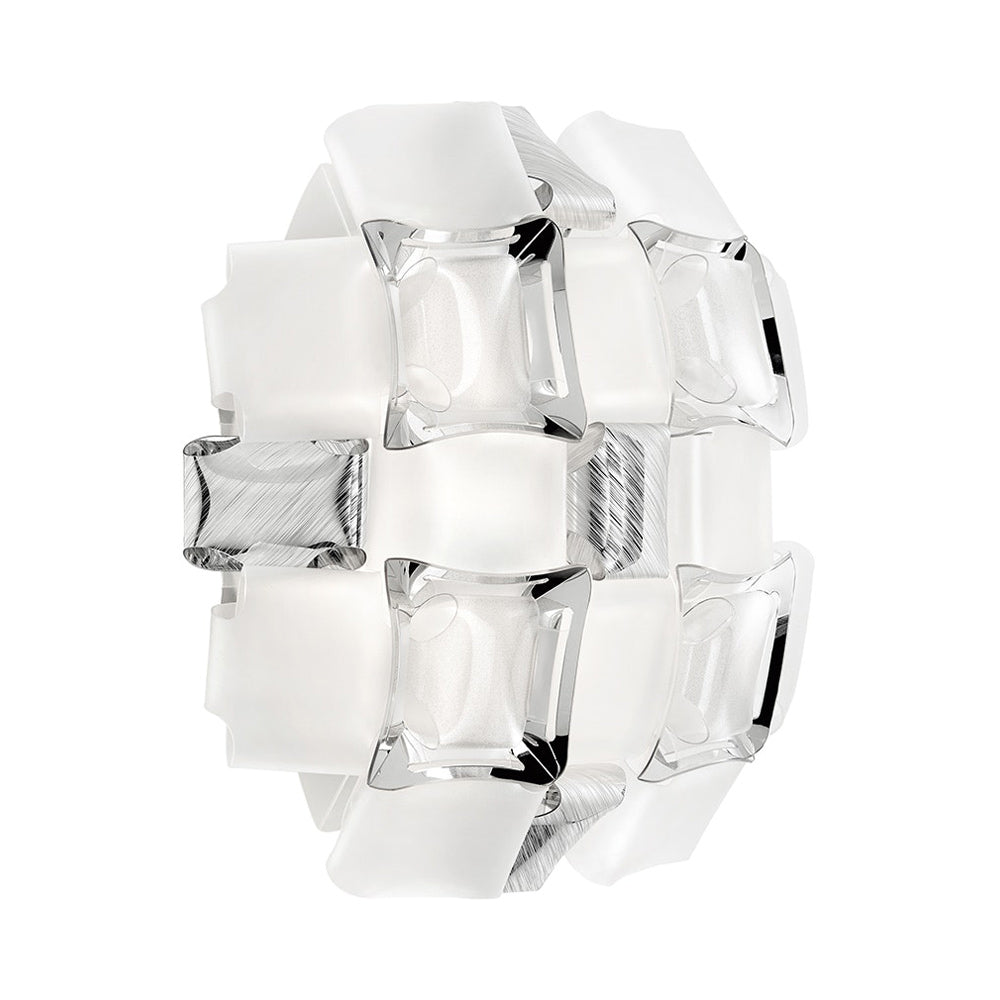 Mida Applique Wall Light in White/Platinum.