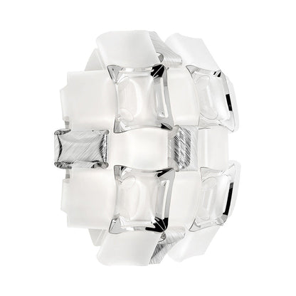 Mida Applique Wall Light in White/Platinum.