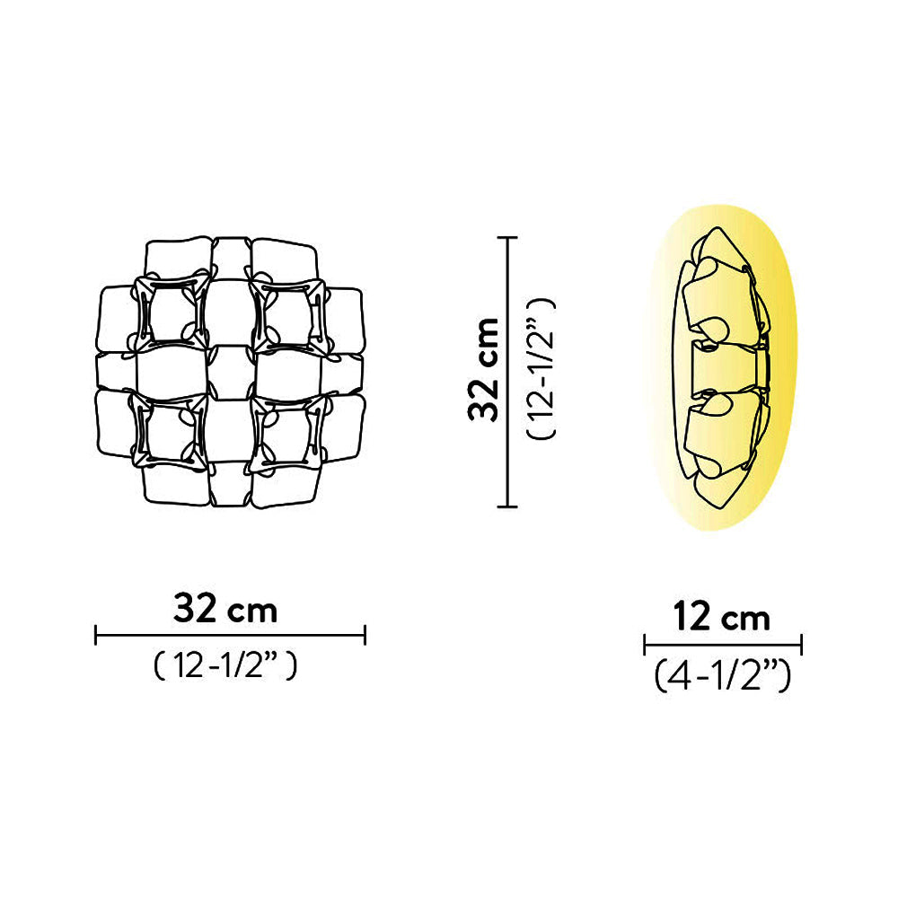 Mida Applique Wall Light - line drawing.