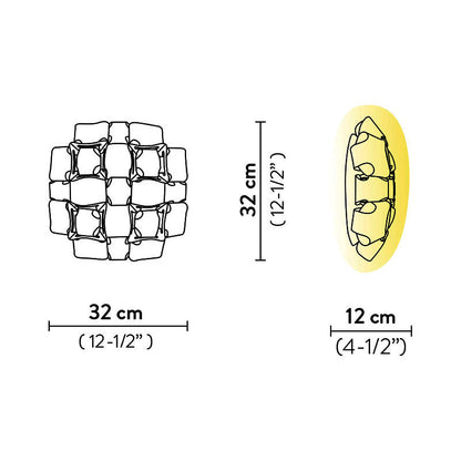 Mida Applique Wall Light - line drawing.