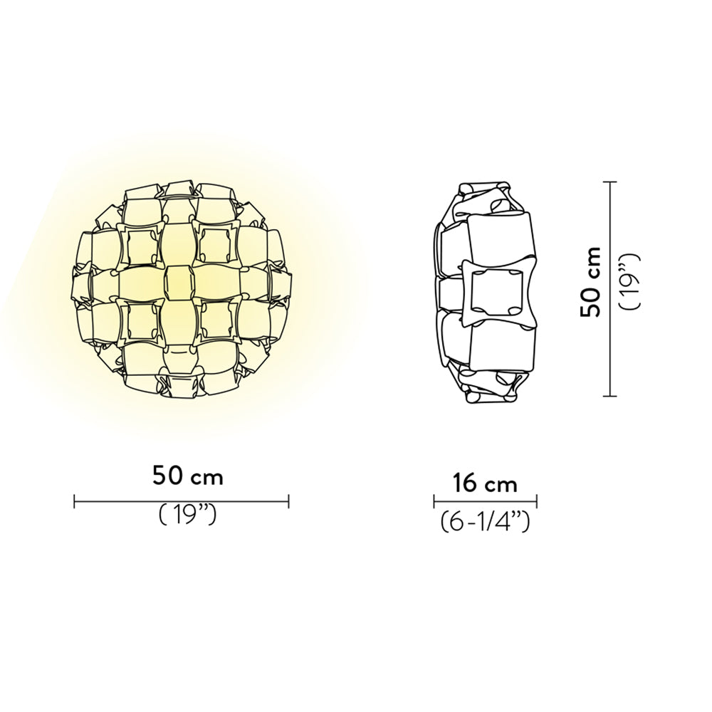 Mida Ceiling / Wall Light - line drawing.
