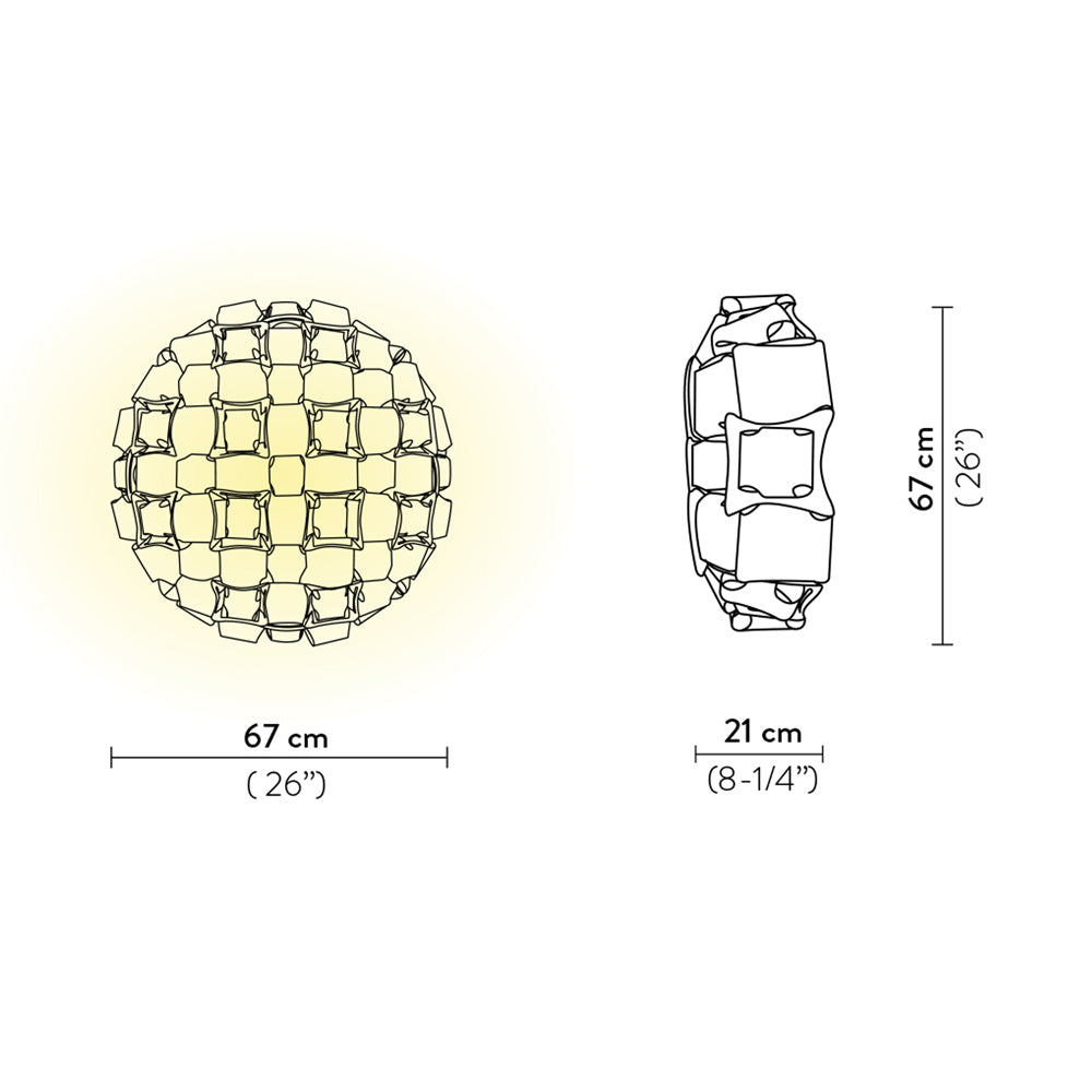 Mida Ceiling / Wall Light - line drawing.