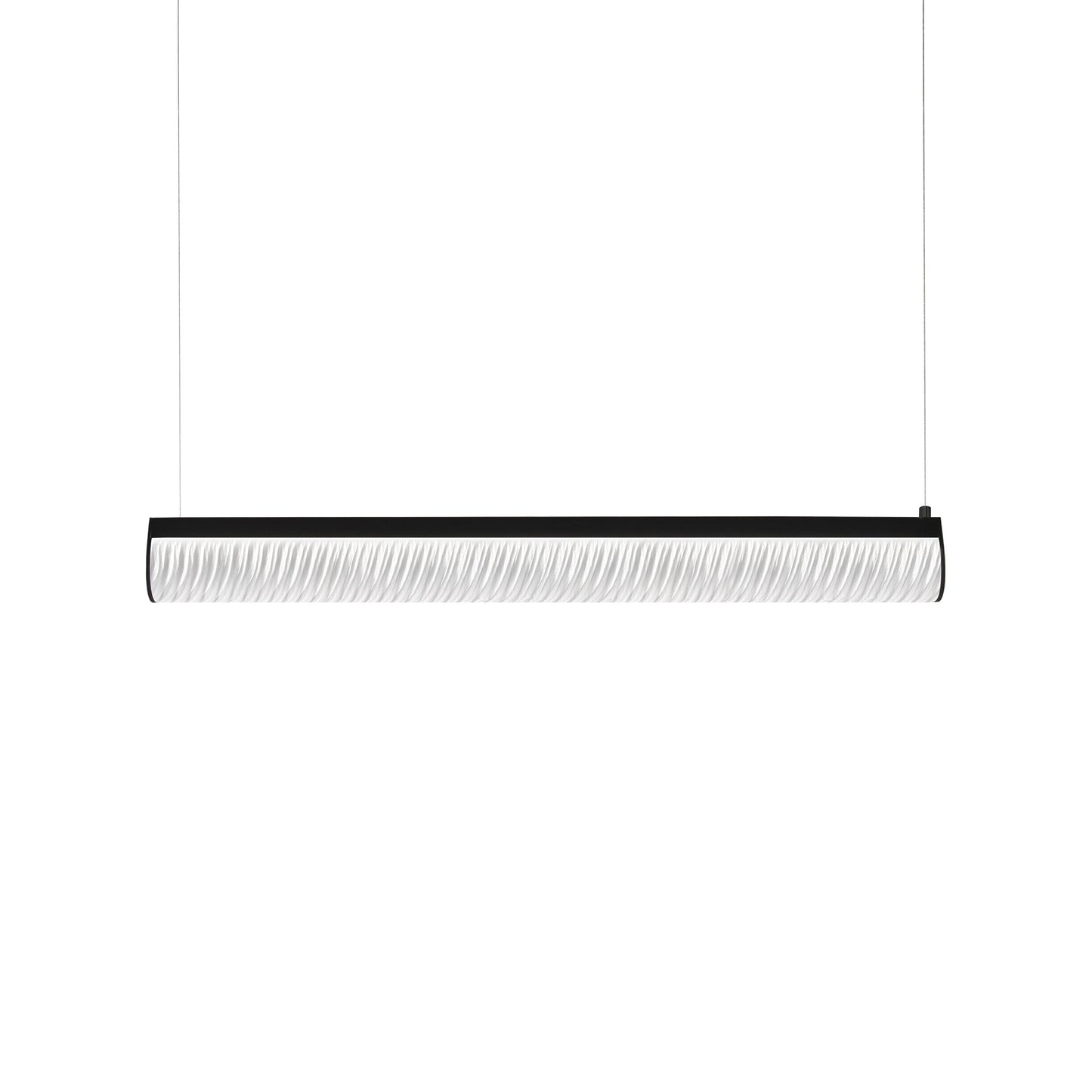 Modula LED Pendant Light in Black/Plissé (Small).