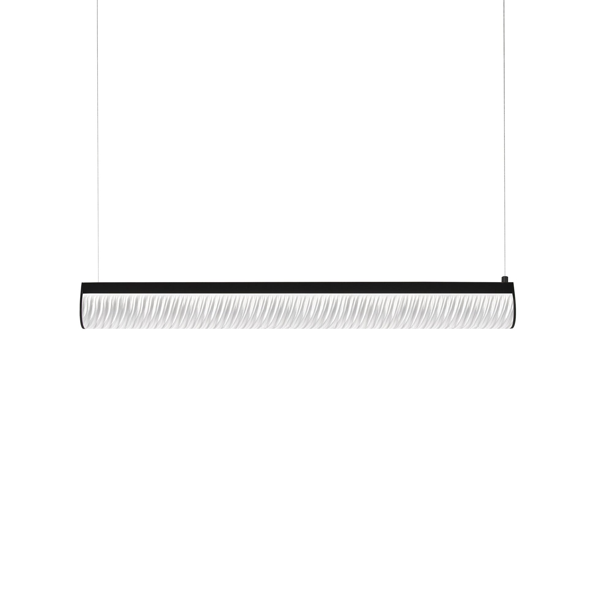 Modula LED Pendant Light in Black/Plissé (Small).