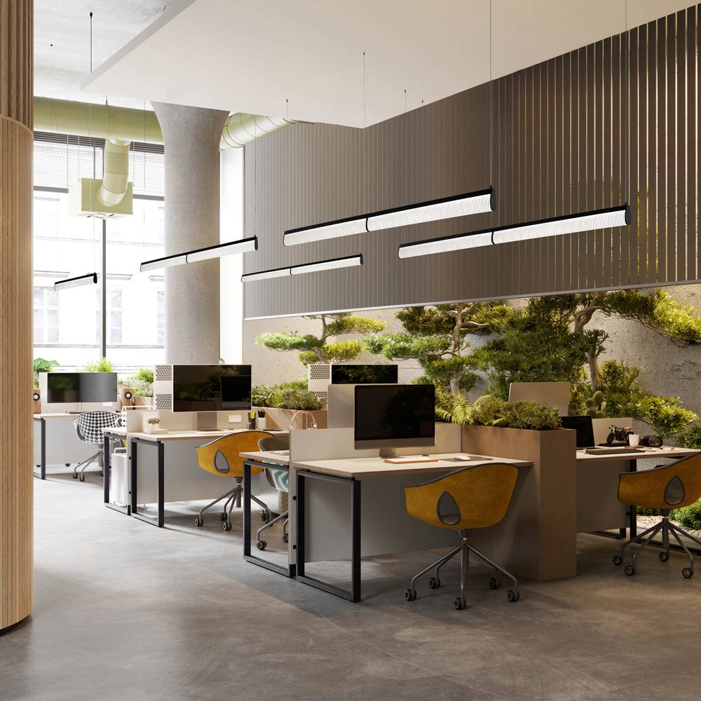 Modula LED Pendant Light in office.