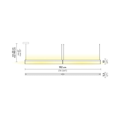Modula LED Pendant Light - line drawing.