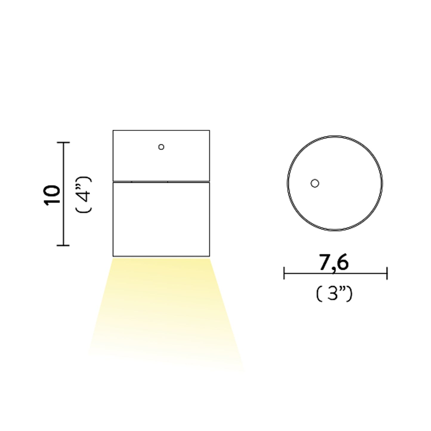 Nuvem LED Spot Light for Nuvem Ceiling / Wall Light - line drawing.