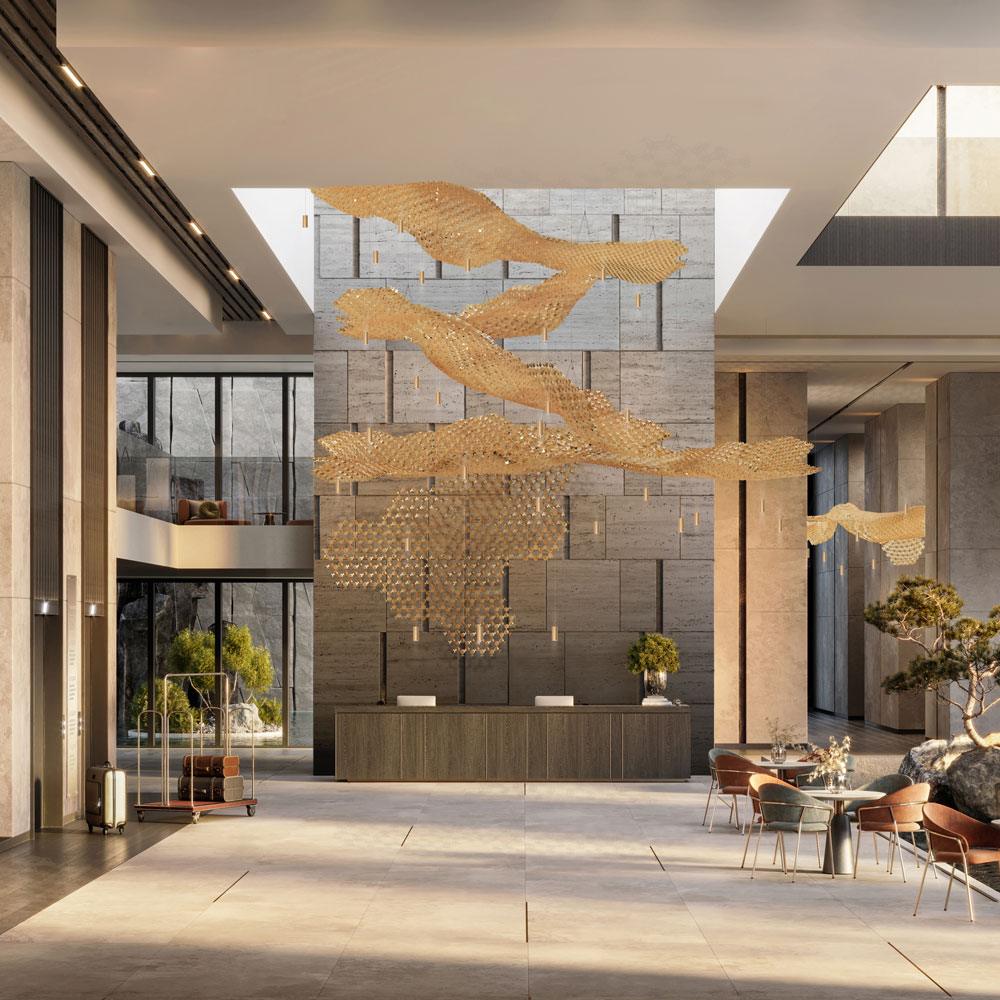 Nuvem LED Spot Light For Nuvem Module Suspension Light in lobby.