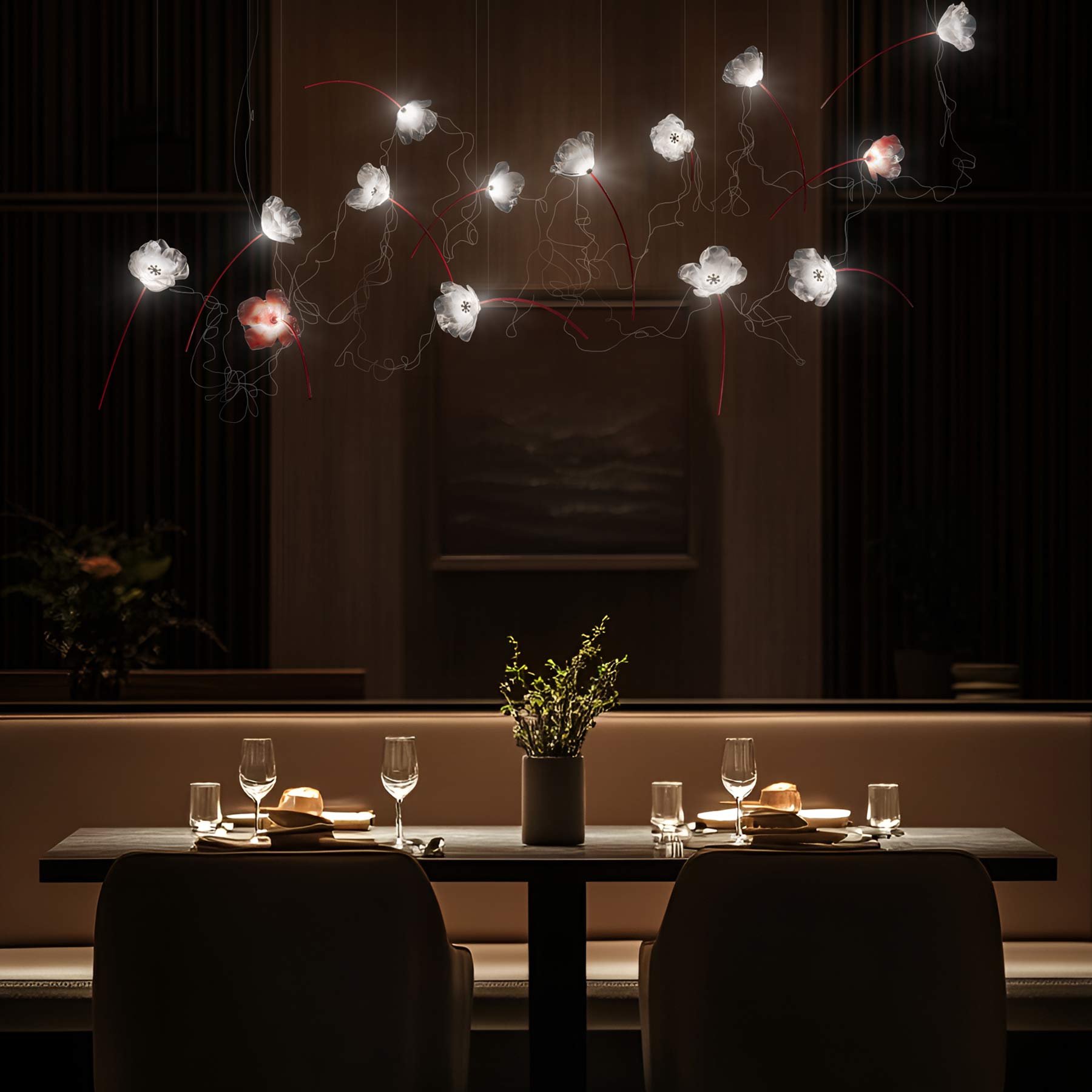 Poppy LED Pendant Light in restaurant.