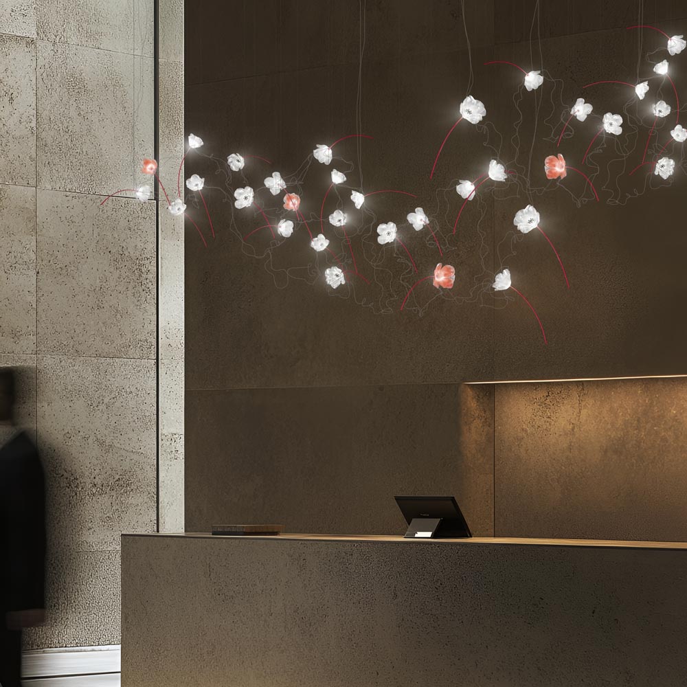 Poppy LED Pendant Light in reception desk.
