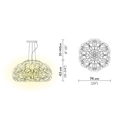 Quantica Pendant Light - line drawing.