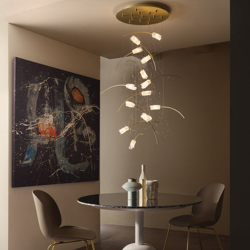 Tulip LED Round Pendant Light in dining room.