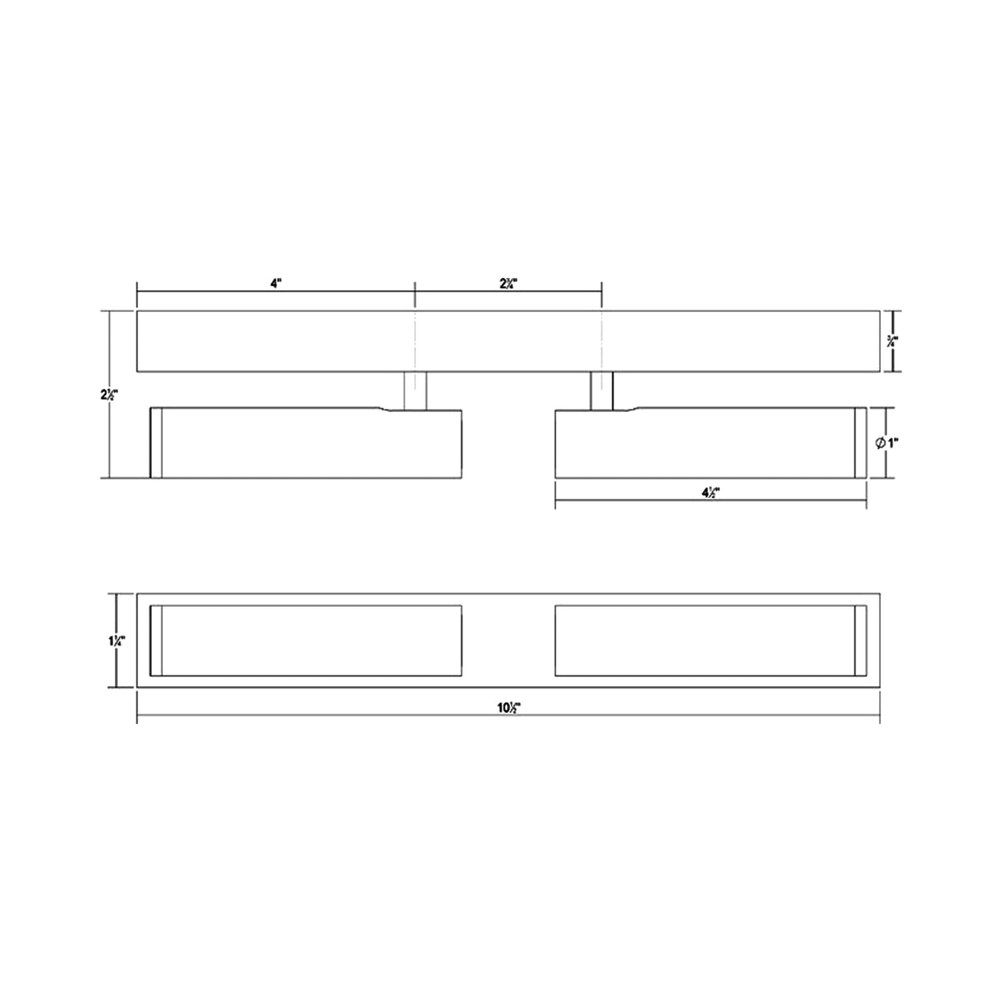 Haim Aimable LED Double Flush Mount Ceiling Light - line drawing.