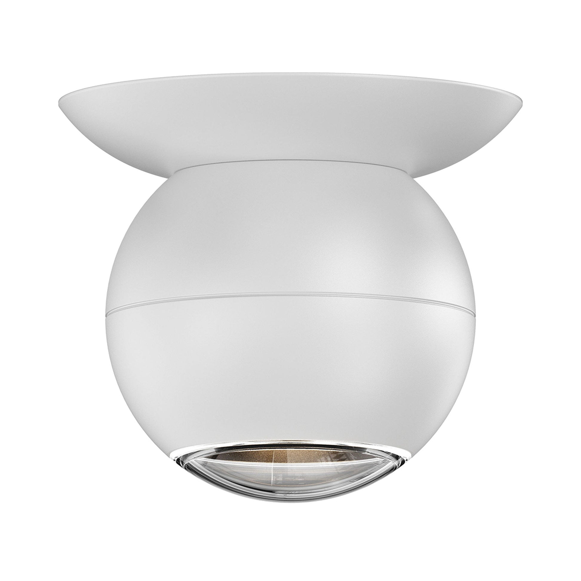 Hemisphere LED Flush Mount Ceiling Light in Textured White.