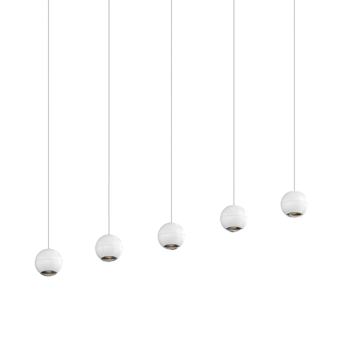 Hemisphere LED Pendant Light in Textured White (5-Light).