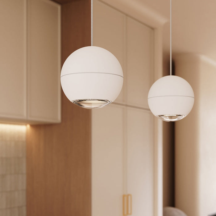 Hemisphere LED Pendant Light in kitchen.